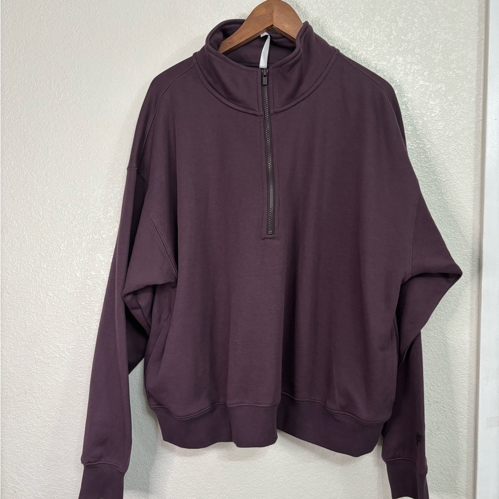 Fabletics Deep Plum Half-Zip Pullover Sweatshirt … - image 4